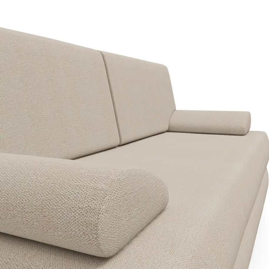 canapea extensibila saltea relaxa 3 locuri culoare crem enjoy lux leni agache lateral stanga